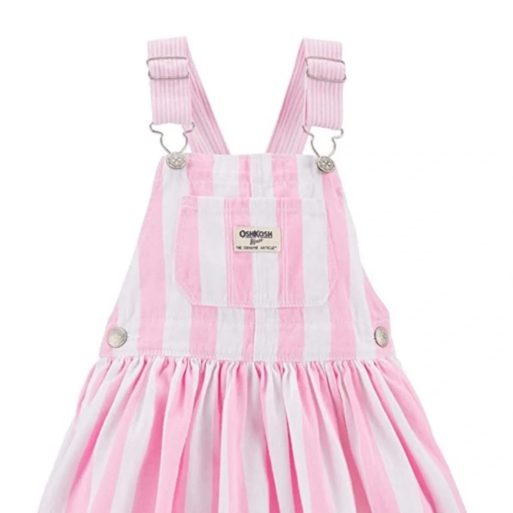 OshKosh B’gosh coverall pink striped dress 12m